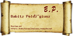 Babitz Pelágiusz névjegykártya
